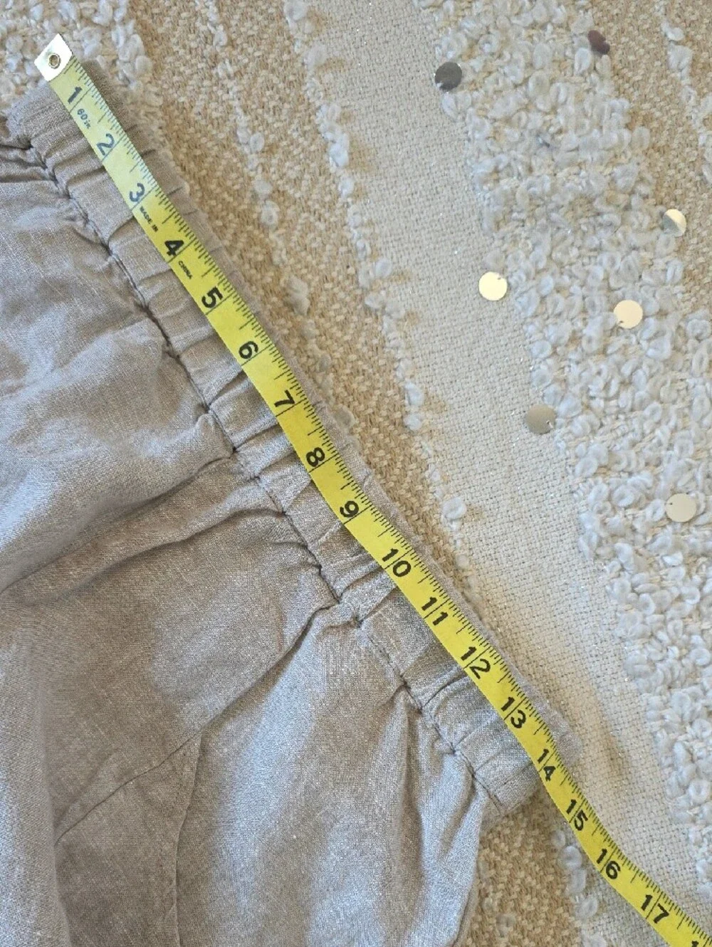 Quince Women's Ankle Linen Cropped Pull On Pants in Light Beige Flax Small